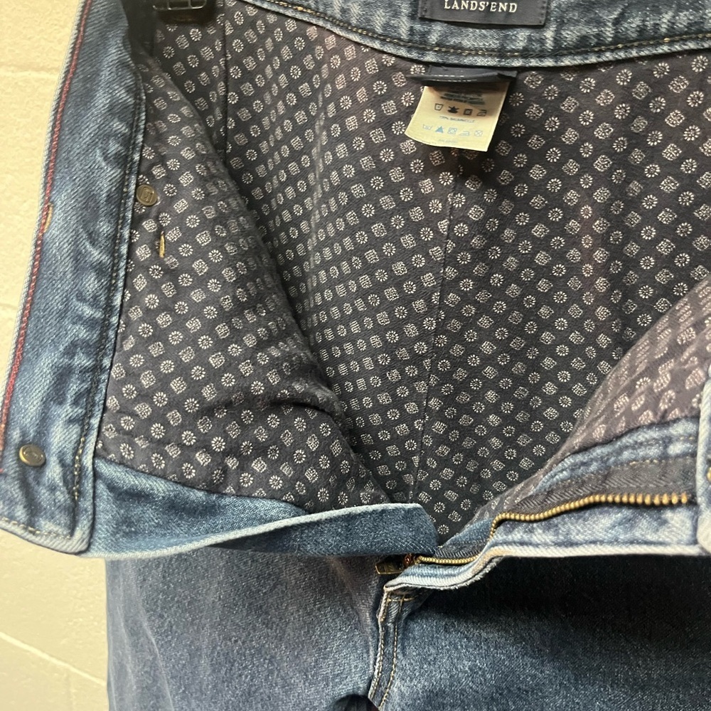 Lands' End Women's Straight Leg Blue Jeans - Picture 7 of 7